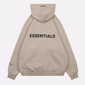 ESSENTIALS Basic simple back embossed logo hooded zipper Cardigan Hoodie